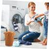 MAGICLULU Woven Laundry Basket with Lid Decorative Storage Organizer for Sundries Compact Round Design for Bathroom Kitchen and Bedroom Use Imitation Rattan Material view 3