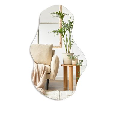 PERFNIQUE Irregular Wall Mirror Asymmetrical Mirror, 28''x17'' Decorative Modern Mirror for Bathroom Bedroom Living Room Entryway, Cloud Frameless, Wall Mounted (28''x17'', Cloud)