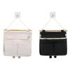 Alunsito Hanging Storage Organiser 2Pcs Waterproof Wall Hanging Bag Linen Cotton Organizer Wall Basket, Closet Hanging Pouch with Hooks for Bedroom Bathroom Kitchen view 1