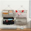 Alunsito Hanging Storage Organiser 2Pcs Waterproof Wall Hanging Bag Linen Cotton Organizer Wall Basket, Closet Hanging Pouch with Hooks for Bedroom Bathroom Kitchen view 3