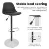 cadciehe Bar Stools Set of 2, Faux Leather Counter Barstools with Back & Footrest, Height Adjustable Swivel Bar Chairs, Modern Armless Kitchen Island Stool Black view 2