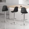 cadciehe Bar Stools Set of 2, Faux Leather Counter Barstools with Back & Footrest, Height Adjustable Swivel Bar Chairs, Modern Armless Kitchen Island Stool Black view 4