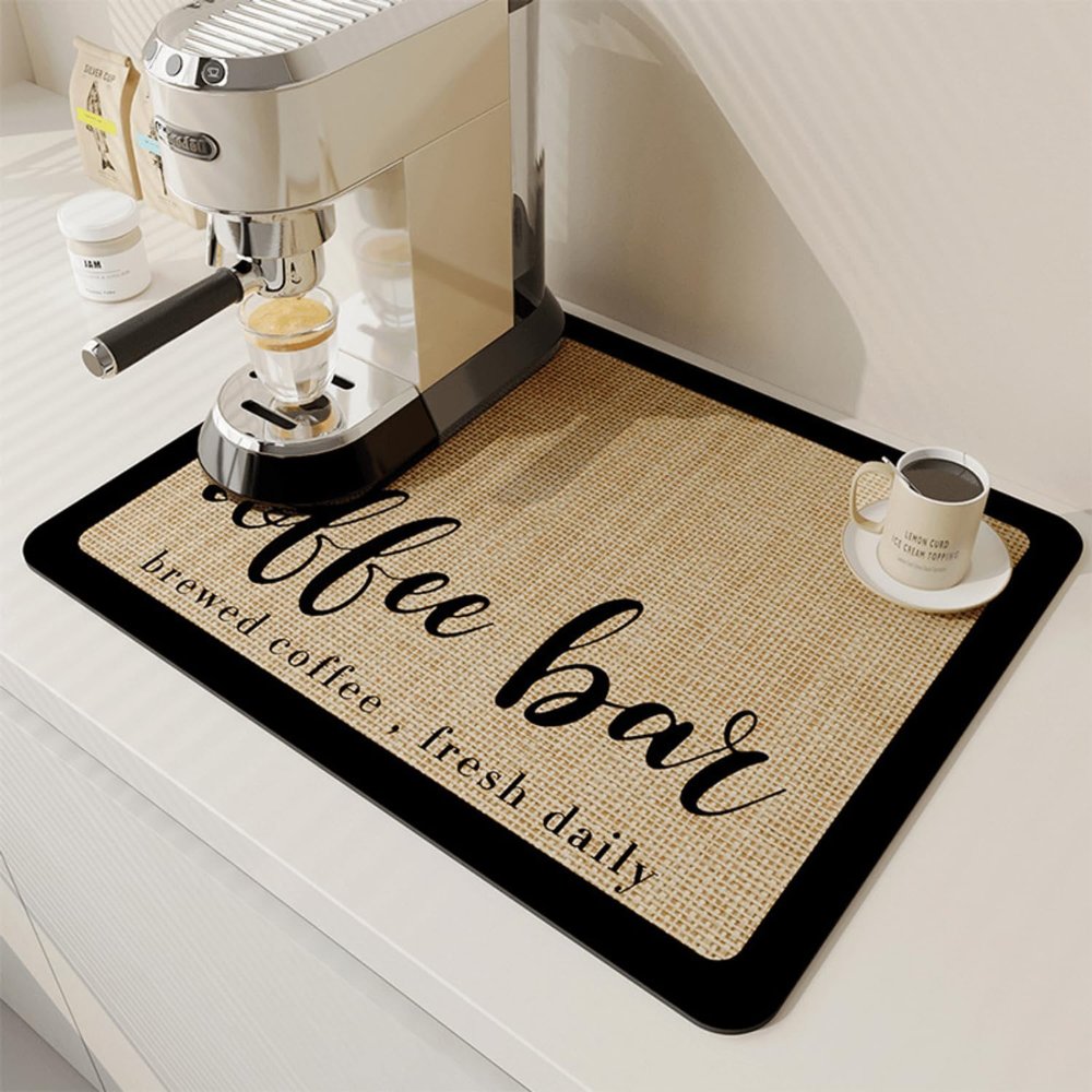 Supercap  Diatomite Kitchen Dish Drying Mat | Super Absorbent Dish Drying Pad for Kitchen | Coffee Mat Heat Resistant Mat with Anti-slip Rubber Backed 24"x16"