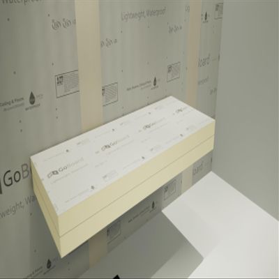Floating Shower Bench Kit with GoBoard - Original Shower Bench Bracket (14"x84")-Ideal for New Constructions, Bathroom Reno's, Shower Projects, Shower Bench Kits