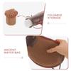 Alipis Ancient Leather Water Bag Bota Bag for Water and Wine Storage with Adjustable Strap Lightweight Foldable Portable Brown Leather Waterskin 12.2 X 7.67 X 0.98 Inches view 3