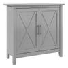 Bush Furniture Key West Small Storage Cabinet with Doors and Shelves in Cape Cod Gray, 2 Door Accent Chest for Home Office, Living Room, Entryway view 1