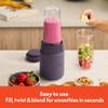 bella 6 Pcs Portable Rocket Blender, Juicer & Smoothie Maker, Press & Twist Design, EverGood & BPA Free Dishwasher Safe Parts, 4 Tip Stainless Steel Blade, Cord Wrap, 240 Watt Motor, Plum view 2