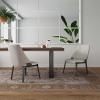 Manhattan Comfort Kara Modern Dining Chairs, Leatherette & Velvet Upholstery, Solid Beech Wood Frame, Commercial Grade, Fully Assembled Kitchen Furniture, Set of 2, Light Grey view 2