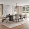 Manhattan Comfort Kara Modern Dining Chairs, Leatherette & Velvet Upholstery, Solid Beech Wood Frame, Commercial Grade, Fully Assembled Kitchen Furniture, Set of 2, Light Grey view 4