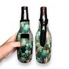 12 oz Beer Bottle Handler - Neoprene Bottle Sleeve with Pocket Handle - Insulated Beer Sleeves, Coral Cactus view 1