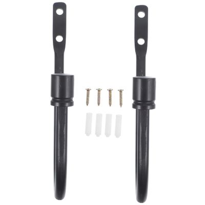 Cabilock 2pcs Metal Curtain Holdbacks for Drapes Wall Mounted Curtain Hooks Glossy Finish Heavy-Duty Tiebacks for Living Room Bedroom and Bathroom Decor