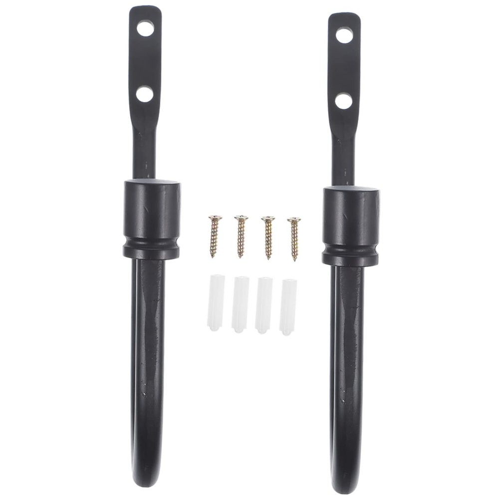 Cabilock 2pcs Metal Curtain Holdbacks for Drapes Wall Mounted Curtain Hooks Glossy Finish Heavy-Duty Tiebacks for Living Room Bedroom and Bathroom Decor