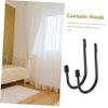 Cabilock 2pcs Metal Curtain Holdbacks for Drapes Wall Mounted Curtain Hooks Glossy Finish Heavy-Duty Tiebacks for Living Room Bedroom and Bathroom Decor view 3