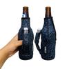 12 oz Beer Bottle Handler - Neoprene Bottle Sleeve with Pocket Handle - Insulated Beer Sleeves, Black Leopard view 1