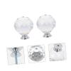 XlyCjkb Door knobs,Drawer knobs, 2pcs Cabinet Crystal Diamond Door knob Glass Decor Black Door Interior Door Cabinet knobs Dresser knobs Clear knobs, Transparent view 4