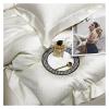 Bed, Super Soft Silkly Jacquard King Size Bedding Set Satin High-end Duvet Cover Set Double Bed Quilt Cover with Pillowcase view 4