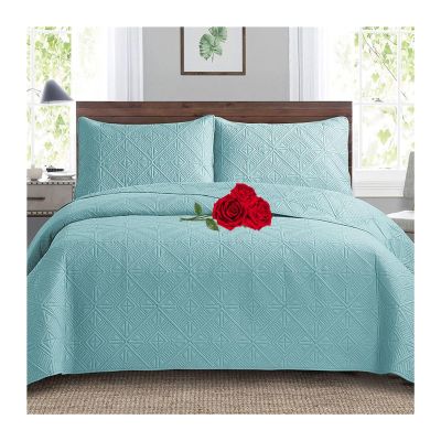 Bedcovers 240X260 Double Bed Set Bedspreads Coverlets Quilted Bedspread Double Size Comforter Throw, Breathable Summer Reversible Bedspread With 2 Pillowcases Bedspread 220X240 yc4 ( Color : Lake Blue