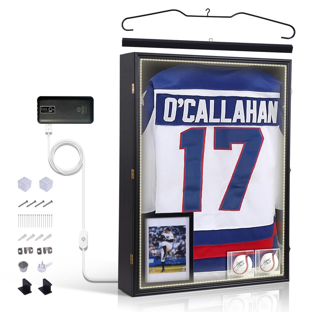 Nice C LED XL Jersey Frame, Extra Large Jersey Shadow Box with Light