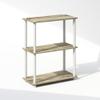 Furinno Turn-N-Tube Book Shelf, 3-Tier Bookshelf, Bookcase with Multipurpose Compact Display Rack, 11.6 x 23.6 x 29.6, for Living Room, Bedroom, Home Office, Sonoma Oak/White view 4