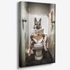 Reateforin Funny Gold Dog Wall Art German Shepherd Dog Reading Newspaper On Toilet Bathroom Pictures Wall Decor Cute Animal Prints Bathroom Art Bathroom Decor Wall Art for Bedroom Living Room 28"x40" view 1
