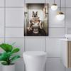 Reateforin Funny Gold Dog Wall Art German Shepherd Dog Reading Newspaper On Toilet Bathroom Pictures Wall Decor Cute Animal Prints Bathroom Art Bathroom Decor Wall Art for Bedroom Living Room 28"x40" view 3