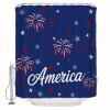 4th of July Shower Curtain Set with Hook 72"x72",Washable Cloth Polyester Fabric Shower+Curtain,Waterproof Bath Curtains for Bathroom,Showers,Bathtubs Freedom Stars Patriotic Memorial Day Navy Blue view 2