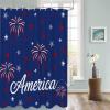 4th of July Shower Curtain Set with Hook 72"x72",Washable Cloth Polyester Fabric Shower+Curtain,Waterproof Bath Curtains for Bathroom,Showers,Bathtubs Freedom Stars Patriotic Memorial Day Navy Blue view 3