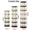 4/5/6 Tier Rotating Bookshelf 360  Display Stackable Spinning Bookshelf Tower Bedroom, Study Room Living Room Black, Brown, Gold, White (Color : White, Size : 4-Storey) view 3