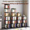 4/5/6 Tier Rotating Bookshelf 360  Display Stackable Spinning Bookshelf Tower Bedroom, Study Room Living Room Black, Brown, Gold, White (Color : White, Size : 4-Storey) view 4