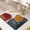 Coffee Bar Mat Rubber Dish Drying Mat For Kitchen Counter Coffee Mat for Home Bar Gift Kitchen AccessoriesDecorative Shop Chocolate Dish Drying Pad 18" X 24" view 2