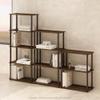 Furinno Turn-N-Tube Book Shelf, 3-Tier Bookshelf, Bookcase with Multipurpose Compact Display Rack, 11.6 x 23.6 x 29.6, for Living Room, Bedroom, Home Office, Walnut/Brown view 2