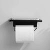 NPQPNAFC Cellphone Stand Cellphone Stand Toilet Paper Holder Roll Paper Storage Rack with Mobile Storage Shelf Wall Mount Storage Organizer for Bathroom Black Mobile Holder Coat Hanger Stand Hooks view 4