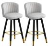 ANram Breakfast Bar Chairs Counter Stool 360 Swivel Upholstered Bar Stool with Back Counter Height Barstools for Kitchen Islands, Bars view 1