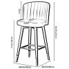 ANram Breakfast Bar Chairs Counter Stool 360 Swivel Upholstered Bar Stool with Back Counter Height Barstools for Kitchen Islands, Bars view 3