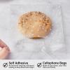 Zezzxu 200 Self Adhesive Cookie Bags, 5.5 x 5.5 Inches White Polka Dot Cellophane Treat Bags for Packaging, Gift Giving view 3
