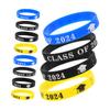 MOBUTOFU 12pcs Class of Silicone Wristbands for Graduation Comfortable Decorative Wristbands for Senior Parties Celebrate Achievements view 1