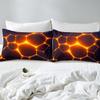 Boys Honeycomb Bedding Set King Size Black and Gold Honeycomb Duvet Cover,Girls Kids Beehive Geometrical Comforter Cover Geometric Hexagon Bedspread Cover Neon Lights Bedding view 4