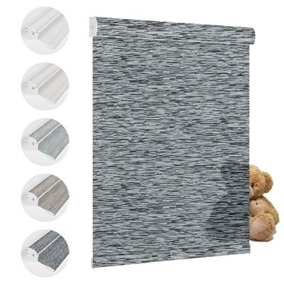 SEEUNANA Light Filtering Roller Shades for Windows,Roller Blinds with Cassette Valance,Jacquard Fabric UV Protection Roller Window Shades for Home,Bedroom,Office,Door,Black,34" W x 56" H