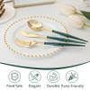 Lullaby 150PCS Gold Plastic Silverware Cutlery Set with Green Handle view 3
