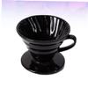 Veemoon 1pc Ceramic Cone-shaped Coffee Filter Cup for People Handmade Dripper Fine Mouth Design and for Brewing Glossy Black view 2