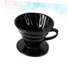 Veemoon 1pc Ceramic Cone-shaped Coffee Filter Cup for People Handmade Dripper Fine Mouth Design and for Brewing Glossy Black view 4