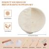 Dimpola Banneton Bread Proofing Basket Banneton Basket Set Sourdough Proofing Basket Round Proofing Bowls Handmade Rattan Baskets and Liners (Round 9 inch Baking Set) view 2
