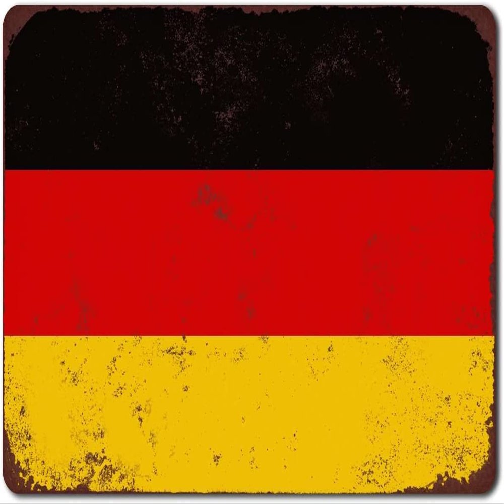 MATou Germany Flag, German National Nation Country Mothers Day Metal Signs Spring Wall Decor 12x8 in, Tin-dh256