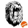Lion Wall Decal Sticker, Majesty Theme - Adhesive Vinyl Wall Art 47 x 71 / Transparent view 2