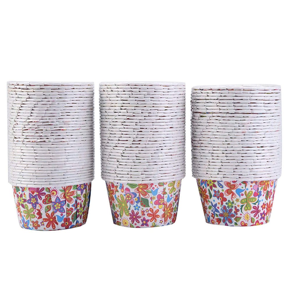 100PCS Mini Cupcake Liners Baking Cups Muffin Cases, for Home Party Wedding, Easy to Use and Remove (rainbow pattern)