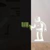 Luminescent Barcode Robot Glow In The Dark Wall Decal 132 x 134 view 1