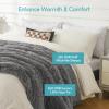 Cottonblue Adults Weighted Blanket 17lbs 60x80 inches, Faux Fur Sherpa Weighted Blanket for Sofa Couch, Plush Cozy Bed Blanket with Ceramic Beads for Calm and Relax, Grey view 3