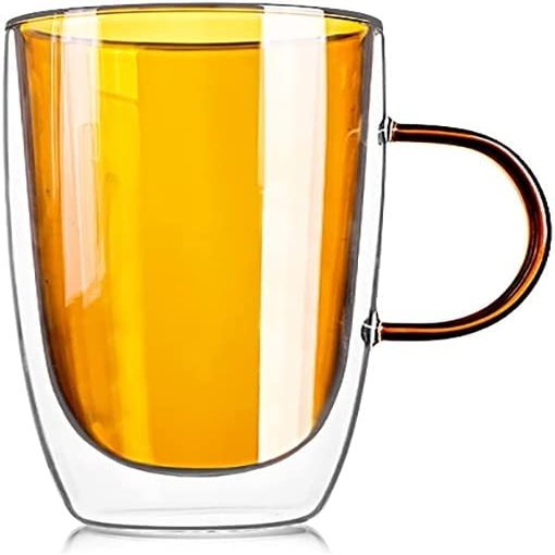 TEMKIN Mug Coffee Cup Tea Cup,Double Layer Heat-resistant Glass with Handle,Colorful Milk Juice Cup,450ml Beer Mugs & Steins for Festival Wedding Birthday Party Mugs (Color : C)