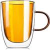 TEMKIN Mug Coffee Cup Tea Cup,Double Layer Heat-resistant Glass with Handle,Colorful Milk Juice Cup,450ml Beer Mugs & Steins for Festival Wedding Birthday Party Mugs (Color : C) view 1
