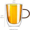 TEMKIN Mug Coffee Cup Tea Cup,Double Layer Heat-resistant Glass with Handle,Colorful Milk Juice Cup,450ml Beer Mugs & Steins for Festival Wedding Birthday Party Mugs (Color : C) view 2